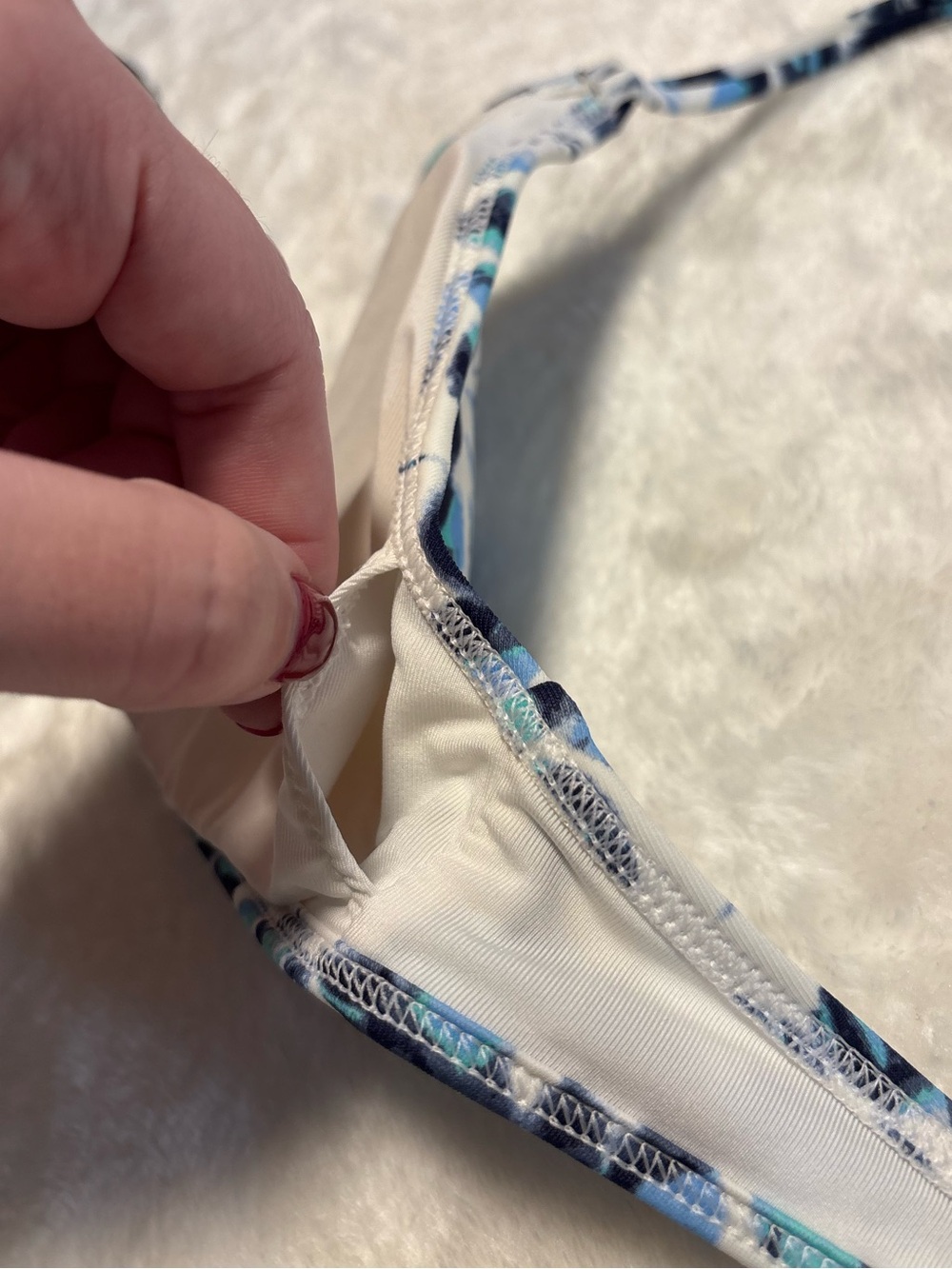 Aerie Blue Floral Print Bikini Top - Picture 7 of 14